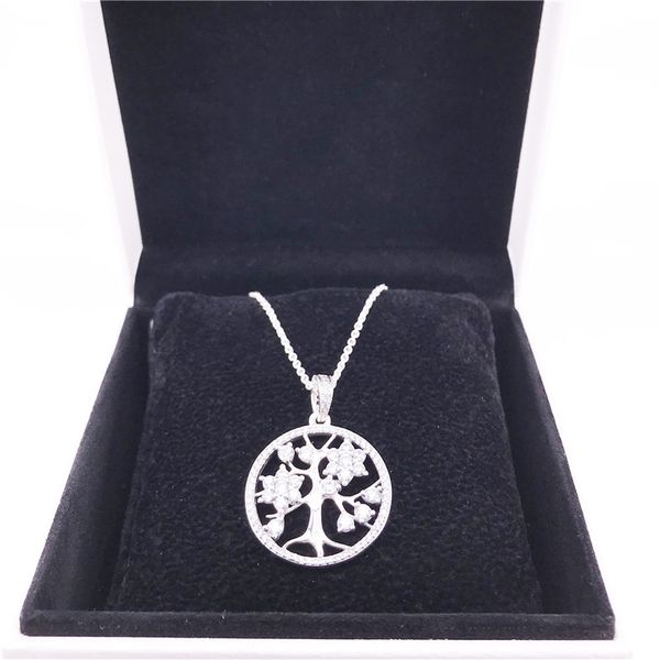 family tree necklace authentic 925 sterling silver with clear cubic zirconia diy fine jewelry 390384cz80 charm necklace, Black
family tree necklace authentic 925 sterling silver with clear cubic zirconia diy fine jewelry 390384cz80 charm necklace, Black