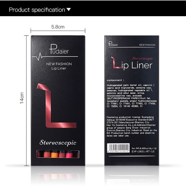new arrival pudaier 12 colors waterproof lip liner long lasting matte makeup set lipstick pencil lipliner stereoscopic makeup tool 2018
new arrival pudaier 12 colors waterproof lip liner long lasting matte makeup set lipstick pencil lipliner stereoscopic makeup tool 2018