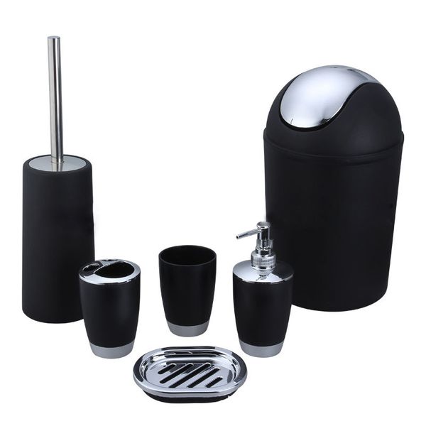 2017 new arrival 6 piece plastic bath accessory bathroom set, toilet brush set - black /white
2017 new arrival 6 piece plastic bath accessory bathroom set, toilet brush set - black /white