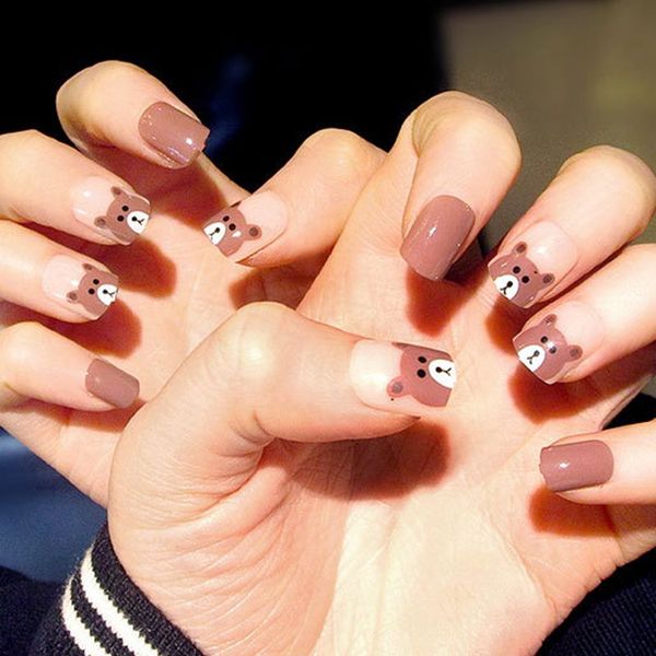 24pcs acrylic nail tips for children kids false nails faux ongles lovely brown bear fake nails clear french, Red;gold
24pcs acrylic nail tips for children kids false nails faux ongles lovely brown bear fake nails clear french, Red;gold