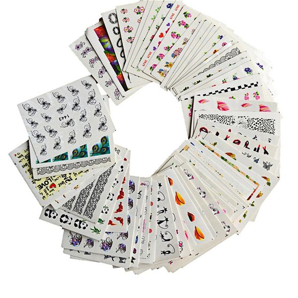 2017 new 50sheets mixed water transfer nail art sticker watermark decal decoration for beauty nail tool random patterns lam50, Black
2017 new 50sheets mixed water transfer nail art sticker watermark decal decoration for beauty nail tool random patterns lam50, Black