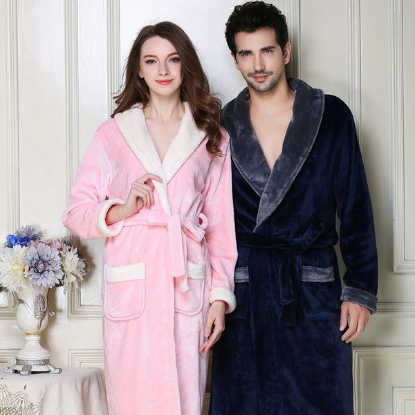 autumn winter male sleepwear robe lovers flannel thick male robe long sleeve soft warm mens bathrobe velvet mens robe, Black;brown
autumn winter male sleepwear robe lovers flannel thick male robe long sleeve soft warm mens bathrobe velvet mens robe, Black;brown