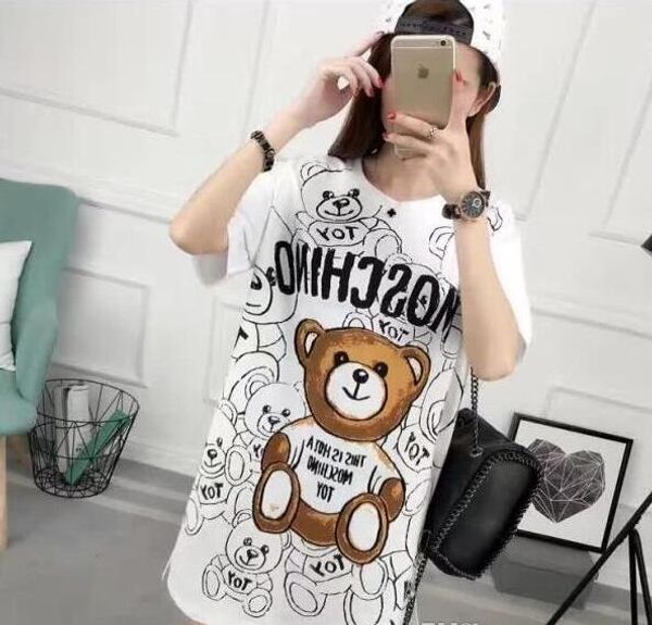 The European American cartoon teddy bear letter printing T-shirt female short-sleeved medium long - size round collar cotton shirt.
The European American cartoon teddy bear letter printing T-shirt female short-sleeved medium long - size round collar cotton shirt.