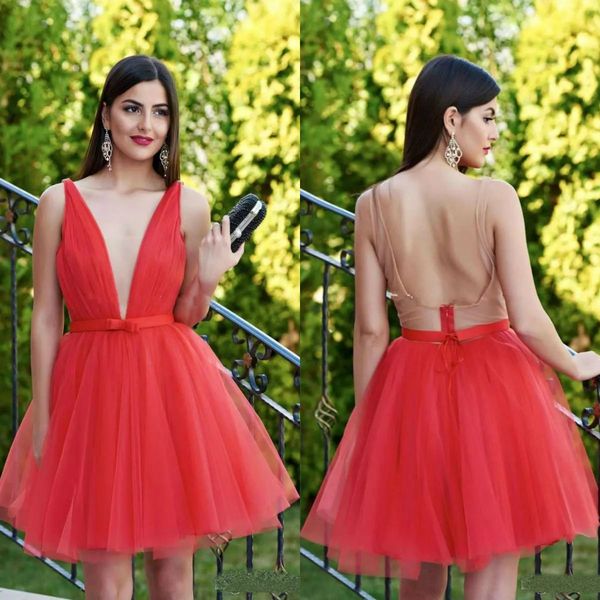 charming short prom dresses deep v neck tulle homecoming dress backless formal evening party gowns mini dresses club wear, Black;red
charming short prom dresses deep v neck tulle homecoming dress backless formal evening party gowns mini dresses club wear, Black;red