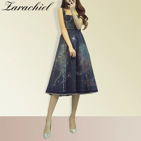 runway designer embroidery starry sky denim dress 2018 autumn women spaghetti strap pocket blue jean sundress overalls dress, White;black
runway designer embroidery starry sky denim dress 2018 autumn women spaghetti strap pocket blue jean sundress overalls dress, White;black