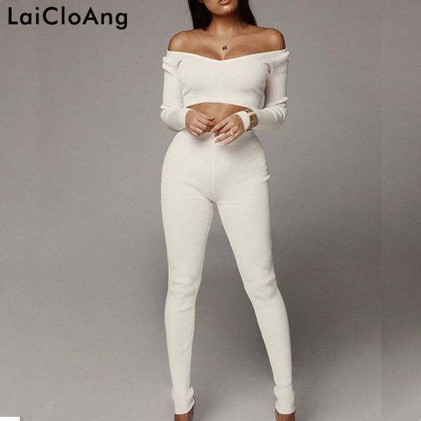 laicloang ribbed long sleeve crop and pants set women o-neck high waist autumn two piece set casual tracksuit women s-2xl, White
laicloang ribbed long sleeve crop and pants set women o-neck high waist autumn two piece set casual tracksuit women s-2xl, White