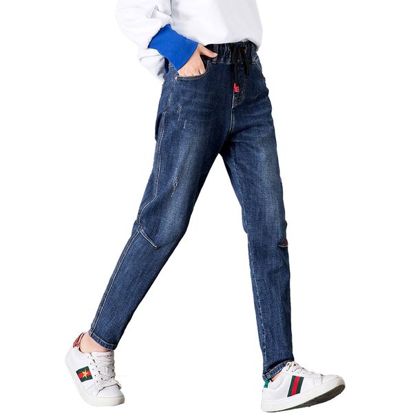 2018 spring/autumn women's jeans loose elasticity waist large size lady vintage harlan pants women jeans, Blue
2018 spring/autumn women's jeans loose elasticity waist large size lady vintage harlan pants women jeans, Blue