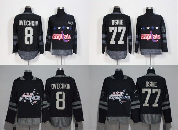 1917-2017 100th Anniversary Hockey Jerseys Washington #8 Alexander Ovechkin #77 TJ Oshie 100th Patch Black 100% Stitched
1917-2017 100th Anniversary Hockey Jerseys Washington #8 Alexander Ovechkin #77 TJ Oshie 100th Patch Black 100% Stitched