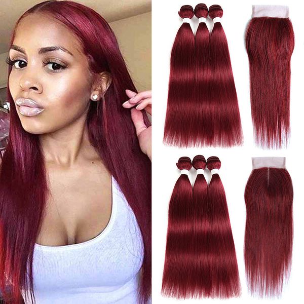 straight burgundy human hair bundles with closure pre colored brazilian virgin hair weave light red 3 bundles with 4x4 lace closure, Black;brown
straight burgundy human hair bundles with closure pre colored brazilian virgin hair weave light red 3 bundles with 4x4 lace closure, Black;brown