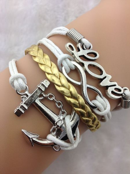 1pcs infinity handmade bracelet.metal charm,wax cord,leather bracelet fashionable jewerlly bracelet 49, Golden;silver
1pcs infinity handmade bracelet.metal charm,wax cord,leather bracelet fashionable jewerlly bracelet 49, Golden;silver