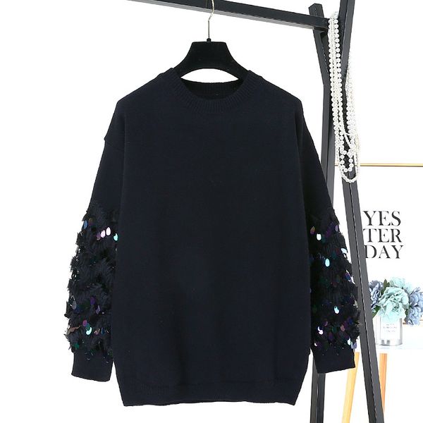 brand designer women sequins tassel sweaters 2018 autumn winter fashion high street round neck knitted pullovers oversized jumpers, White;black
brand designer women sequins tassel sweaters 2018 autumn winter fashion high street round neck knitted pullovers oversized jumpers, White;black