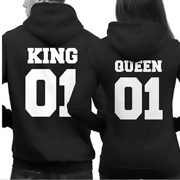 wholesale- s/m//xl couple matching hoodies king 01 and queen 01 back print hooded sweatshirts, Black
wholesale- s/m//xl couple matching hoodies king 01 and queen 01 back print hooded sweatshirts, Black