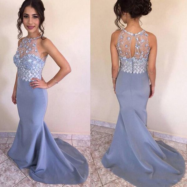 2019 spring mermaid prom dresses sheer jewel neck sleeveless 3d floral appliques beaded keyhole back zipper up long evening gown, Black
2019 spring mermaid prom dresses sheer jewel neck sleeveless 3d floral appliques beaded keyhole back zipper up long evening gown, Black