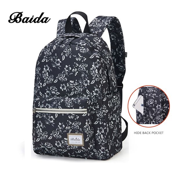 baida fashionable black floral print backpack flower pattern women back pack school bookbag bags for teenage girls
baida fashionable black floral print backpack flower pattern women back pack school bookbag bags for teenage girls