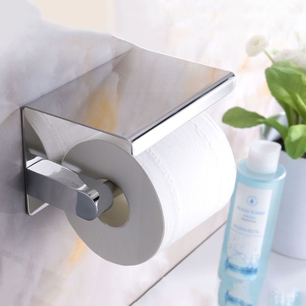 new bathroom chromed toilet paper holder place things platform stainless steel mirror polishedwall mounted hardware