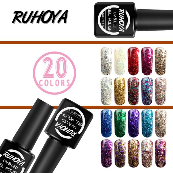 ruhoya paints long lasting gel lacquer nail art 20 colors soak off uv 8ml gel nail polish glitter diamond colorful varnish, Red;pink
ruhoya paints long lasting gel lacquer nail art 20 colors soak off uv 8ml gel nail polish glitter diamond colorful varnish, Red;pink