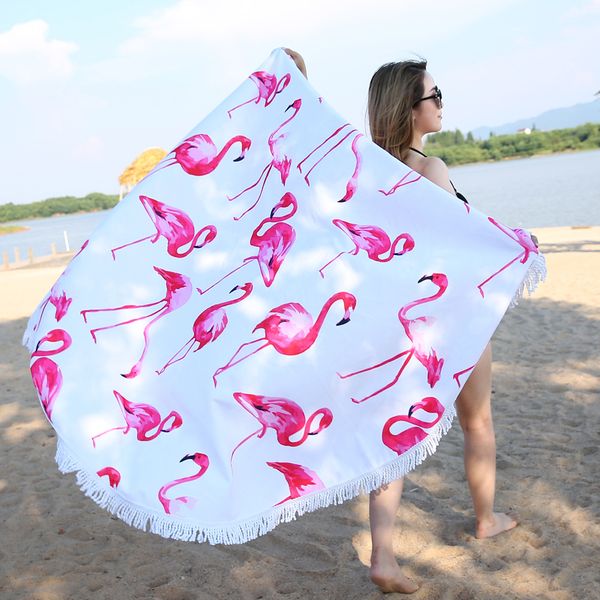 11 colors 150*150cm round flamingo beach towel polyester tassels picnic blanket summer swimming bath towels shawl yoga mat
11 colors 150*150cm round flamingo beach towel polyester tassels picnic blanket summer swimming bath towels shawl yoga mat