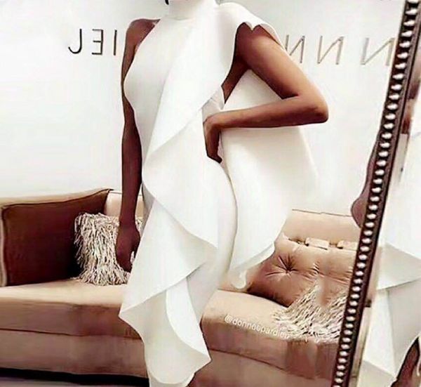 2018 one shoulder tea length cocktail dresses exy white sleeveless patchwork ruffles bodycon vestidos celebrity party dress clubwear, Black
2018 one shoulder tea length cocktail dresses exy white sleeveless patchwork ruffles bodycon vestidos celebrity party dress clubwear, Black