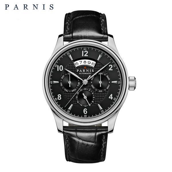 43mm mechanical watches men automatic sapphire crystal 5bar black dial silver timepieces erkek kol saati, Slivery;brown
43mm mechanical watches men automatic sapphire crystal 5bar black dial silver timepieces erkek kol saati, Slivery;brown