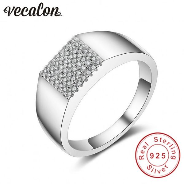 vecalon pave setting jewelry wedding band ring for men 5a zircon cz 925 sterling silver male engagement finger ring father gift, Slivery;golden
vecalon pave setting jewelry wedding band ring for men 5a zircon cz 925 sterling silver male engagement finger ring father gift, Slivery;golden