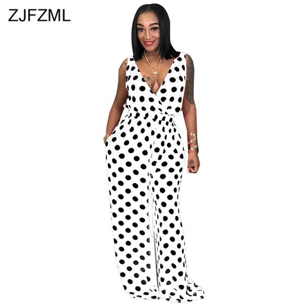 zjfzml black white polka dot party jumpsuit women deep v neck sleeveless wide leg romper eelgant backless one piece overall
zjfzml black white polka dot party jumpsuit women deep v neck sleeveless wide leg romper eelgant backless one piece overall