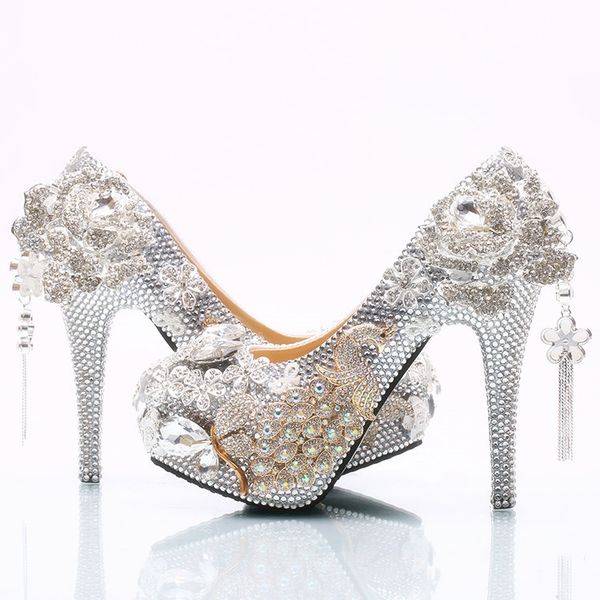 2018 handmade luxury silver crystal flowers tassel high heel rhinestone bling bling wedding shoes bridal high heels party prom wedding shoes, Black
2018 handmade luxury silver crystal flowers tassel high heel rhinestone bling bling wedding shoes bridal high heels party prom wedding shoes, Black