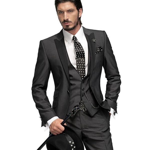 new black men's suit suit wedding groom men's custom ( + pants + vest tie, White;black
new black men's suit suit wedding groom men's custom ( + pants + vest tie, White;black