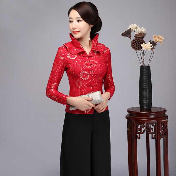 red chinese ethnic women long sleeve jacket 2018 new double collar coat casual flower lace tang clothing mother wedding wear, Black;brown
red chinese ethnic women long sleeve jacket 2018 new double collar coat casual flower lace tang clothing mother wedding wear, Black;brown