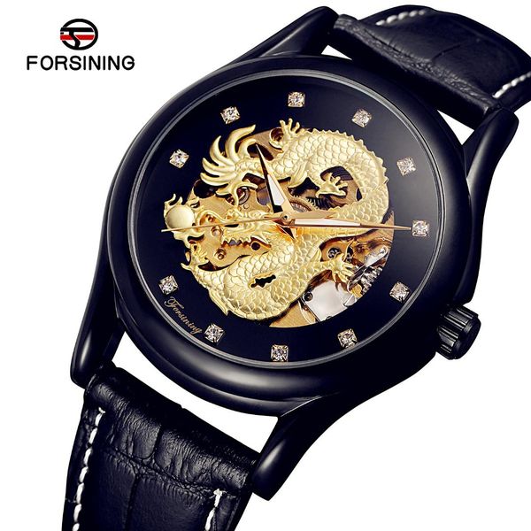 FORSINING Top Brand Luxury Diamond Black Gold Automatic Watch Montre Homme Mens 3D Dragon Skeleton Mechanical Watch Waterproof
FORSINING Top Brand Luxury Diamond Black Gold Automatic Watch Montre Homme Mens 3D Dragon Skeleton Mechanical Watch Waterproof
