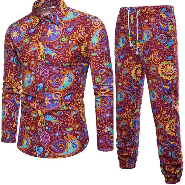 male red suits holiday travel clothes korean style man party set long sleeve vacation tracksuits gentleman vintaga printed pants, Gray
male red suits holiday travel clothes korean style man party set long sleeve vacation tracksuits gentleman vintaga printed pants, Gray