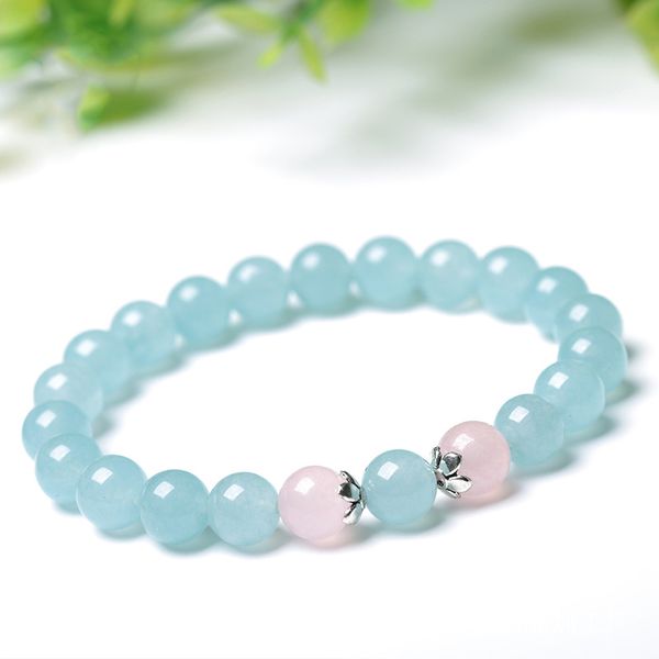 light blue crystal bracelets pink 10mm round beads lucky for women girlfriends sister chalcedony crystal simple bracelet jewelry, Black
light blue crystal bracelets pink 10mm round beads lucky for women girlfriends sister chalcedony crystal simple bracelet jewelry, Black