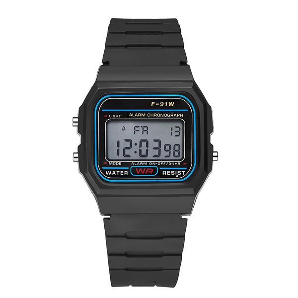 

Черный резиновые F-91W часы мода ультра-тонкий светодиодные наручные часы F91W резиновые Мужчины Женщины спортивные часы Бесплатная доставка