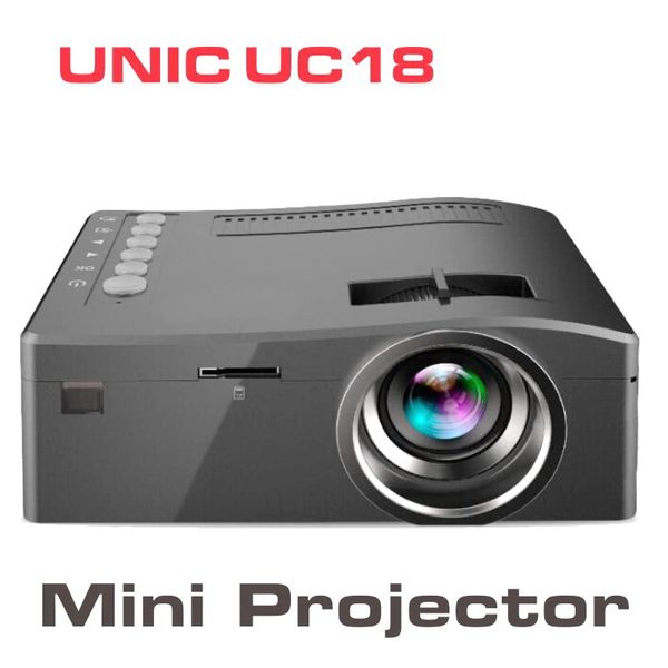 

original unic uc18 mini led projector portable pocket projectors multi-media player home theater game supports hdmi 1080p lcd usb tf beamer