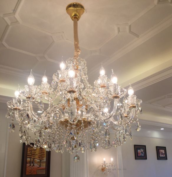 

new arrival crystal chandelier k9 large crystal chandeliers 6/8/10/15/18/24 lights living room luxury lustres de cristal chandelies
