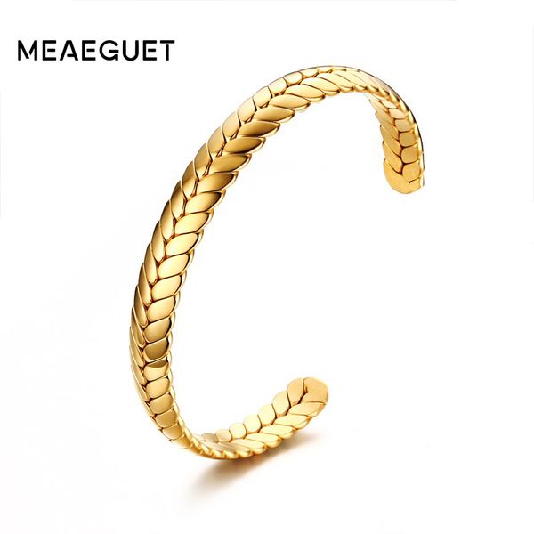 whole salemeaeguet wide 8mm stainless steel cuff open wheat bangle bracelets for women trendy party jewelry de trigo aberto bracelete, Black
whole salemeaeguet wide 8mm stainless steel cuff open wheat bangle bracelets for women trendy party jewelry de trigo aberto bracelete, Black