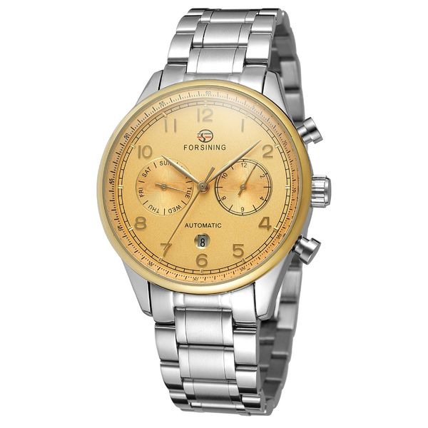 forsining automatic mechanical watches men self wind auto date month week stainless steel business wrist watch relogio masculino, Slivery;brown
forsining automatic mechanical watches men self wind auto date month week stainless steel business wrist watch relogio masculino, Slivery;brown