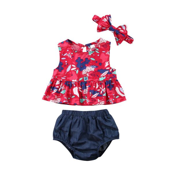 3pcs/set newborn baby girl clothes floral ruffle vest denim short pants 3pcs outfits, White
3pcs/set newborn baby girl clothes floral ruffle vest denim short pants 3pcs outfits, White