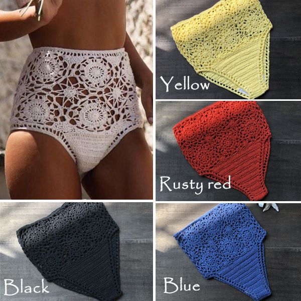 handmade cotton crochet bikini bottom high waist shorts beach swimwear women swim briefs swimsuit panties underwear thong, White;black
handmade cotton crochet bikini bottom high waist shorts beach swimwear women swim briefs swimsuit panties underwear thong, White;black