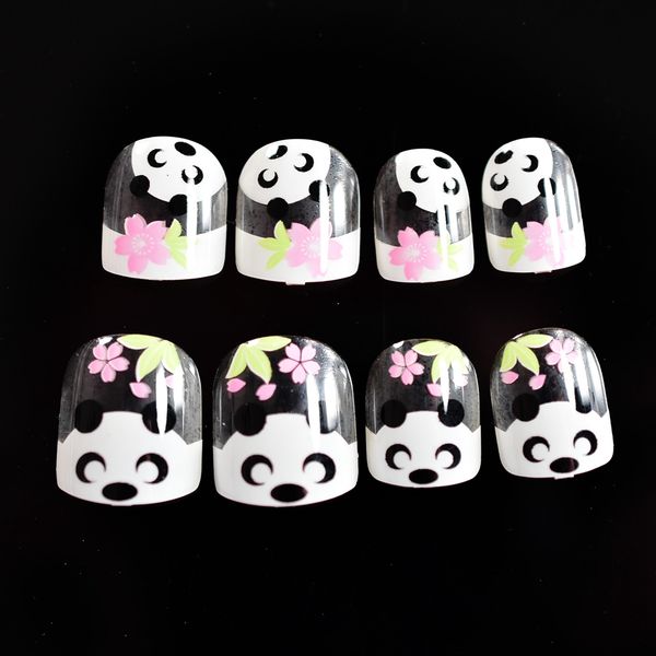24pcs kids clear white french false nail tips baby panda bamboo pink flowers fake nails art full cover nail for girls children, Red;gold
24pcs kids clear white french false nail tips baby panda bamboo pink flowers fake nails art full cover nail for girls children, Red;gold