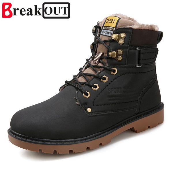 break out men boots work boots winter snow warm lace up leather for men, Black
break out men boots work boots winter snow warm lace up leather for men, Black