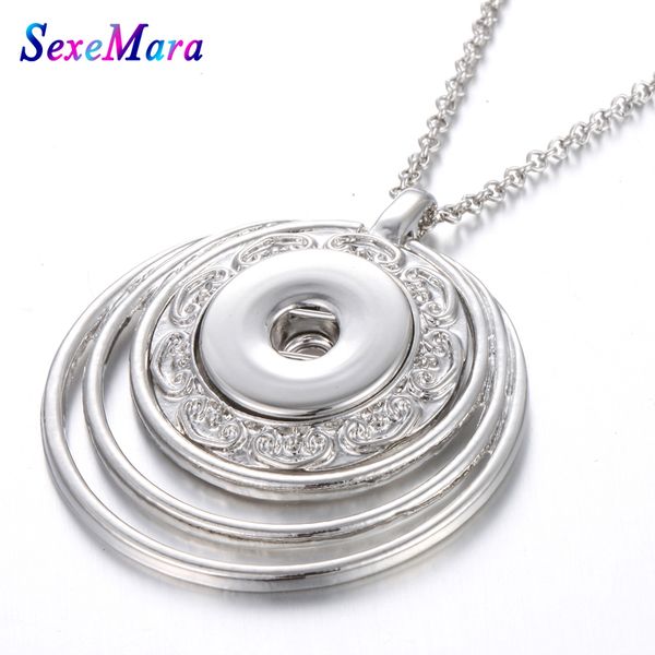 2019 18mm snap button big round necklace jewelry with chain fit 18mm snap necklace pendant jewelry for women, Silver
2019 18mm snap button big round necklace jewelry with chain fit 18mm snap necklace pendant jewelry for women, Silver