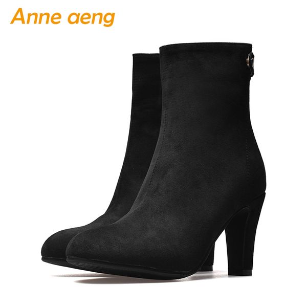 2019 autumn winter women ankle boots high heels round toe zip ladies elegant snow boots black winter women shoes big size 33-46
2019 autumn winter women ankle boots high heels round toe zip ladies elegant snow boots black winter women shoes big size 33-46