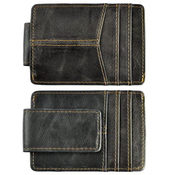 male quality leather designer fashion travel slim wallet front pocket magnetic money clip mini card case purse for men 1017g, Black
male quality leather designer fashion travel slim wallet front pocket magnetic money clip mini card case purse for men 1017g, Black