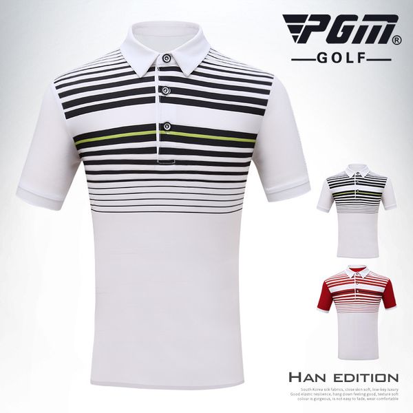 2018 pgm men short sleeved golf t-shirt summer breathable comfortable polo shirts striped anti-sweat for men aa51873, Black;blue
2018 pgm men short sleeved golf t-shirt summer breathable comfortable polo shirts striped anti-sweat for men aa51873, Black;blue
