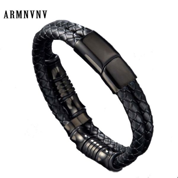 armnvnv 2018 men bracelet jewelry classic double layer handmade leather bracelets stainless steel magnet clasps wristband, Golden;silver
armnvnv 2018 men bracelet jewelry classic double layer handmade leather bracelets stainless steel magnet clasps wristband, Golden;silver