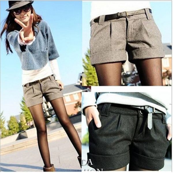 wholesale- shorts femininos 2016 autumn winter solid slim casual woolen bootcut shorts plus size warm women shorts, White;black
wholesale- shorts femininos 2016 autumn winter solid slim casual woolen bootcut shorts plus size warm women shorts, White;black