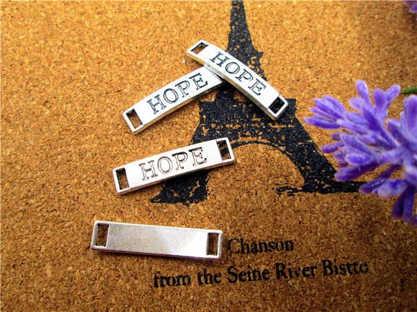 60pcs--hope charms, antique tibetan silver rectangle hope charm pendants, hope tag charm connector 6x28mm, Bronze;silver
60pcs--hope charms, antique tibetan silver rectangle hope charm pendants, hope tag charm connector 6x28mm, Bronze;silver