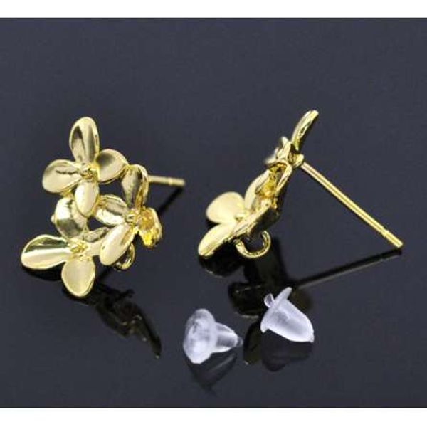 mjartoria 10pcs/5pair gold color flower earring post w/ser 15x14mm earring back for fashion women jewelry diy accessories, White
mjartoria 10pcs/5pair gold color flower earring post w/ser 15x14mm earring back for fashion women jewelry diy accessories, White