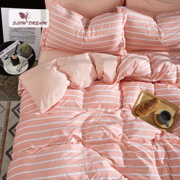 slowdream fashion pink stripe ab sides bedding set light elegant duvet cover active printing set bed linen multi sizes
slowdream fashion pink stripe ab sides bedding set light elegant duvet cover active printing set bed linen multi sizes