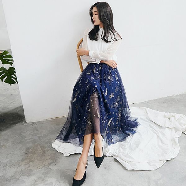 litfun 2018 korean new spring summer sweet pleated skirt women elastic waist temperament star sequin lace long party tulle skirt, Black
litfun 2018 korean new spring summer sweet pleated skirt women elastic waist temperament star sequin lace long party tulle skirt, Black